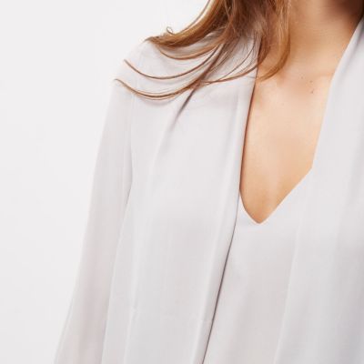 Light grey 2 in 1 blouse